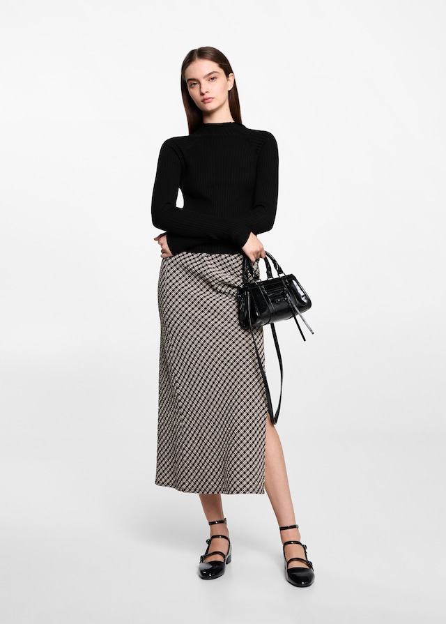 Mango Ripp-Pullover Mit Rollkragen