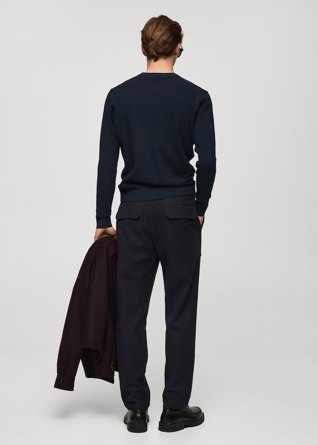 Mango Rippstrickpullover Aus Baumwolle