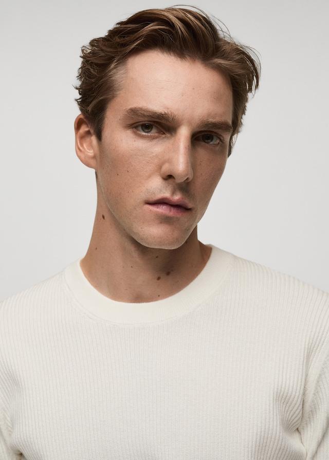 Mango Rippstrickpullover Aus Baumwolle