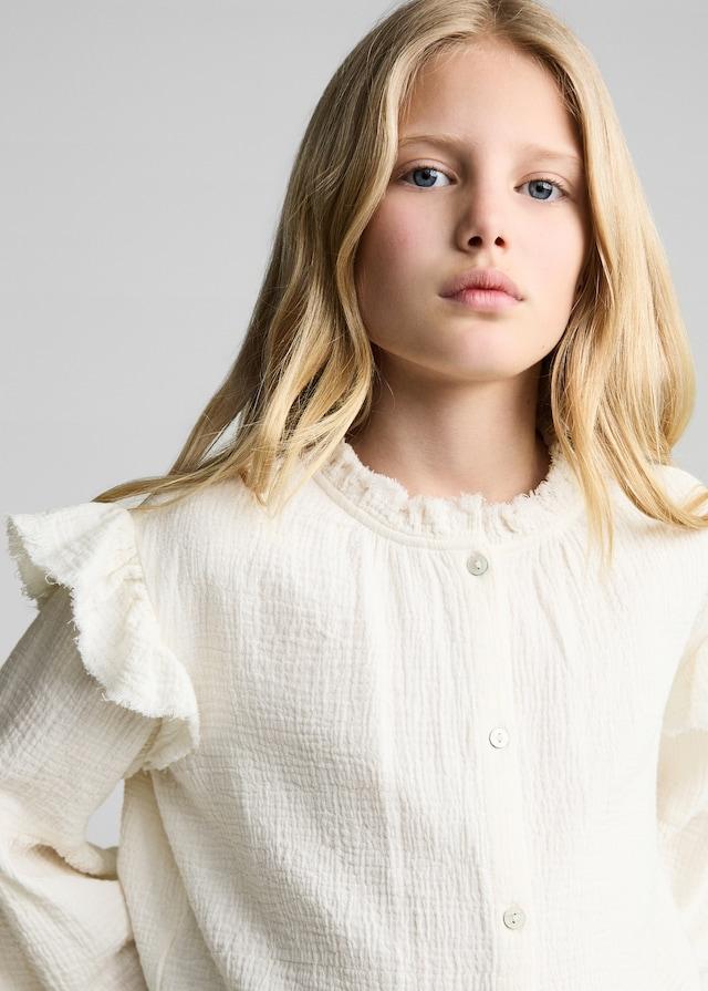 Mango Romantische Bluse Aus Kreppstoff