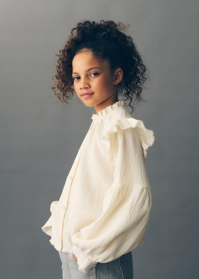 Mango Romantische Bluse Aus Kreppstoff