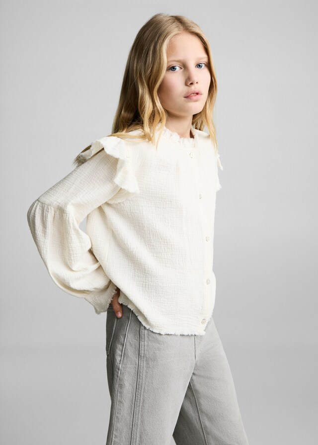 Mango Romantische Bluse aus Kreppstoff