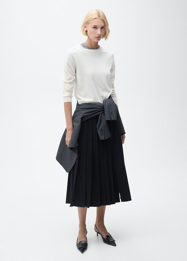 Mango Rundhalspullover Aus Wollgemisch