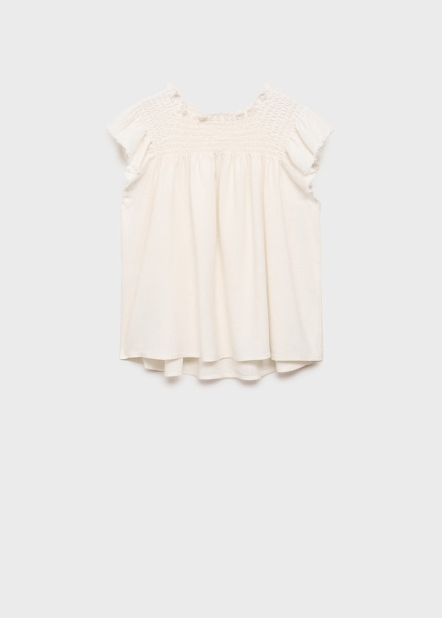 Mango Rüschenbluse Aus Leinen