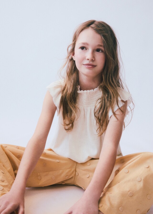 Mango Rüschenbluse aus Leinen