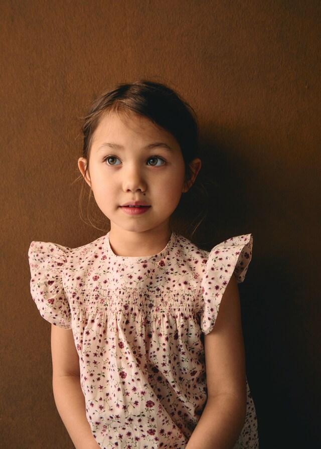 Mango Rüschenbluse mit Blumenmuster