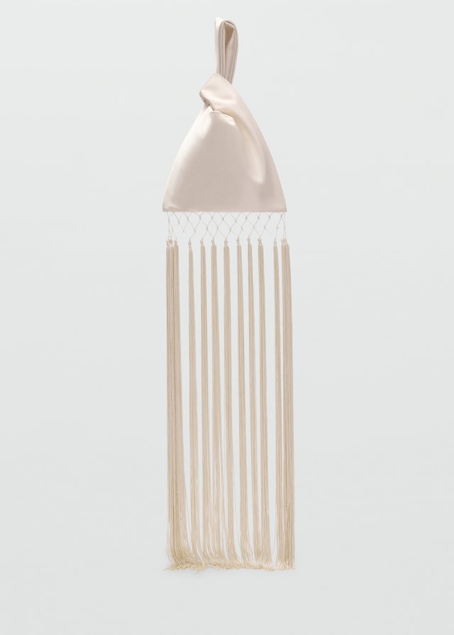 Mango Satinierte Handtasche Mit Fransen