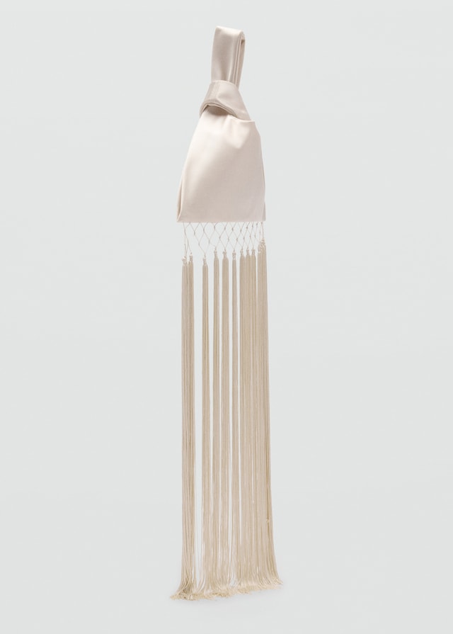 Mango Satinierte Handtasche Mit Fransen