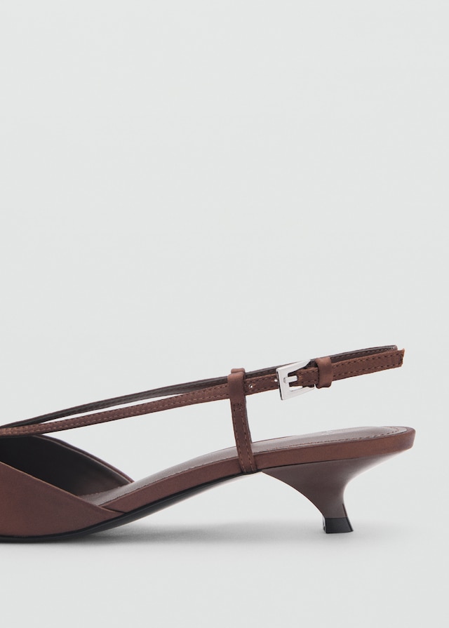 Mango Satinierte Kitten-Heels Mit Riemen
