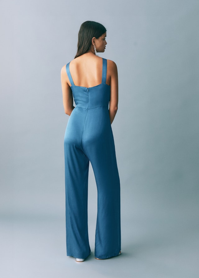 Mango Satinierter Neckholder-Jumpsuit