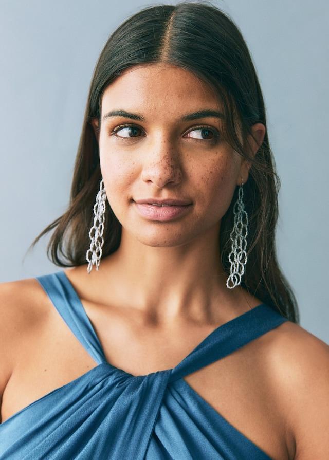 Mango Satinierter Neckholder-Jumpsuit