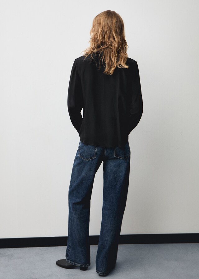 Mango Satiniertes Hemd Mit Schleife