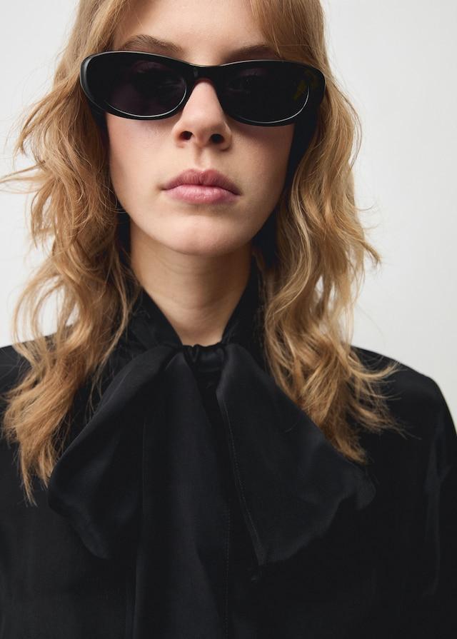 Mango Satiniertes Hemd Mit Schleife