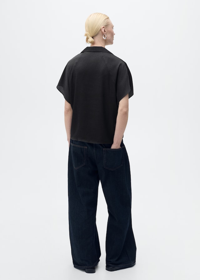 Mango Satiniertes Kurzarmhemd