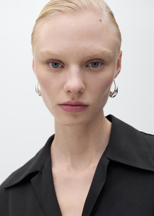 Mango Satiniertes Kurzarmhemd