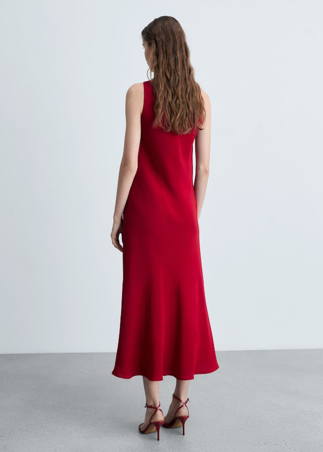 Mango Satiniertes Midi-Kleid
