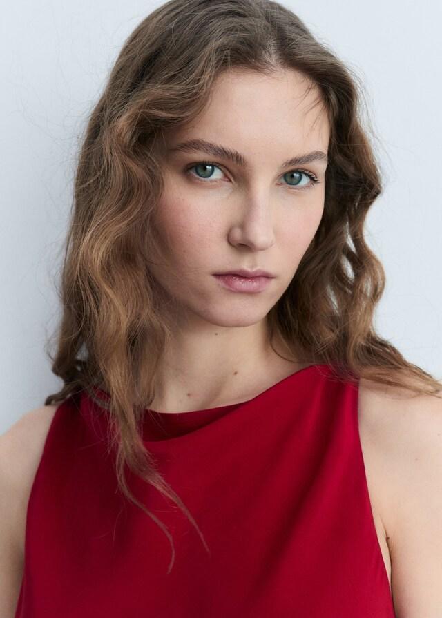 Mango Satiniertes Midi-Kleid