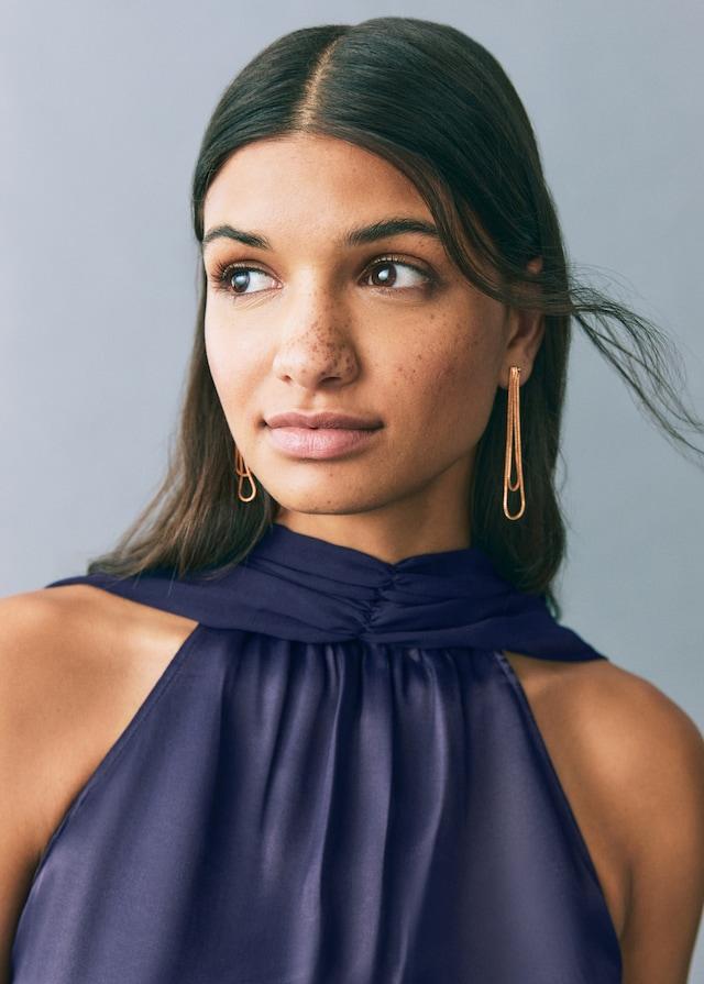 Mango Satiniertes Neckholderkleid