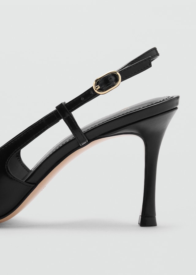 Mango Schuh Absatz Leder Spitze