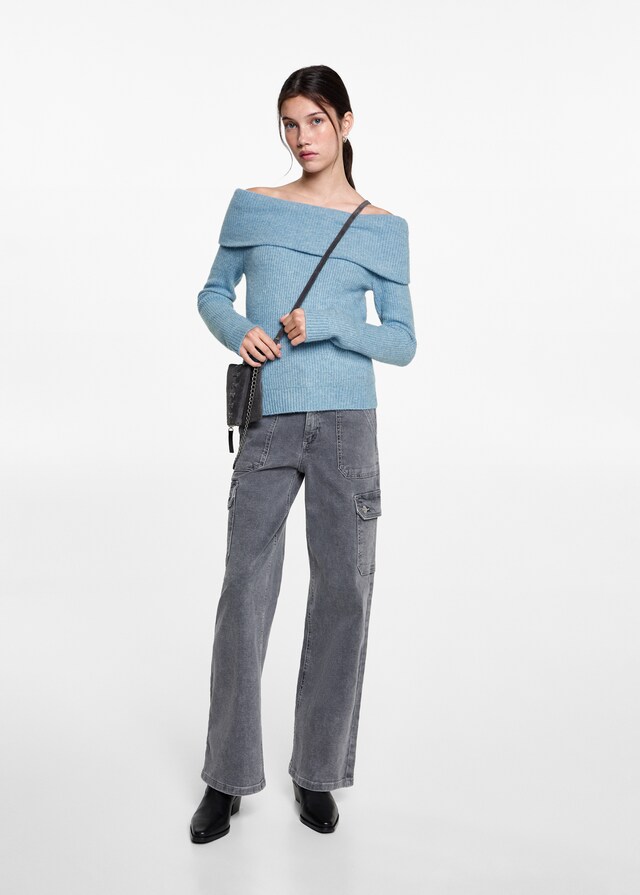 Mango Schulterfreier Strickpullover