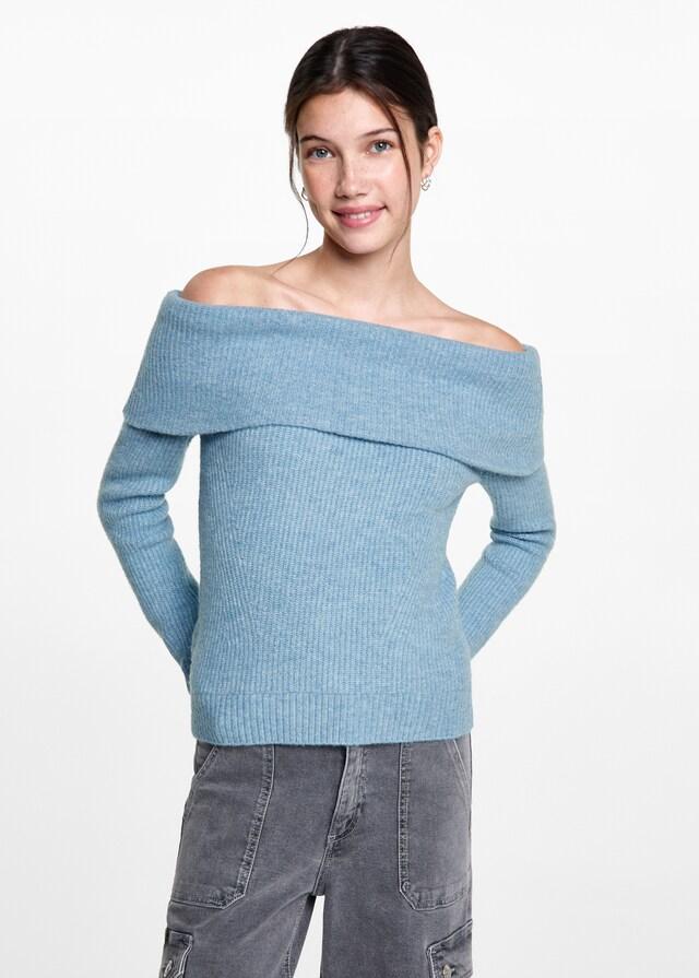 Mango Schulterfreier Strickpullover