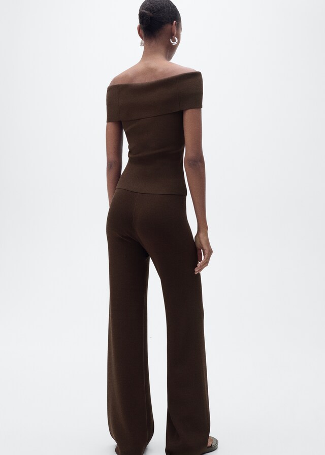 Mango Schulterfreies Stricktop