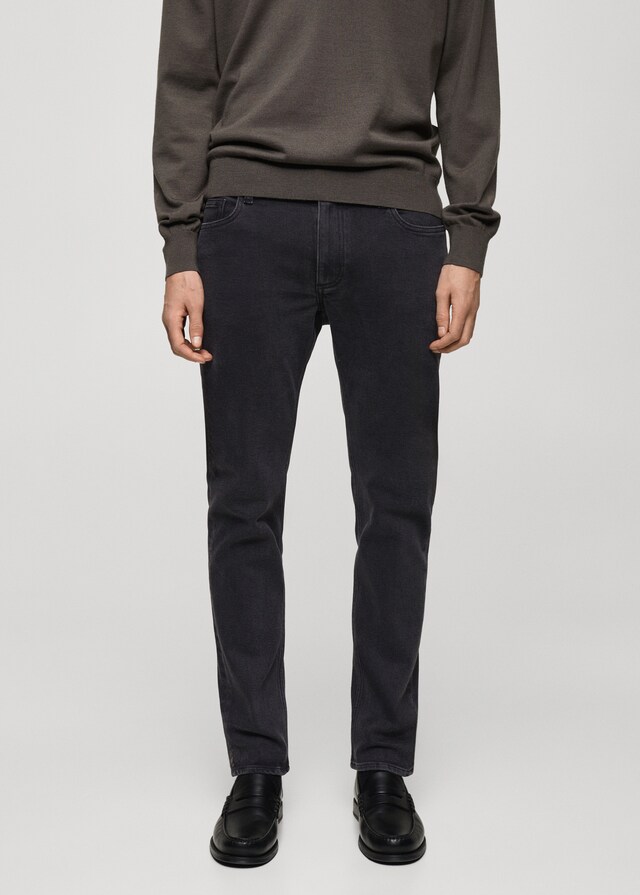 Mango Schwarze Slim Fit Jeans Jan