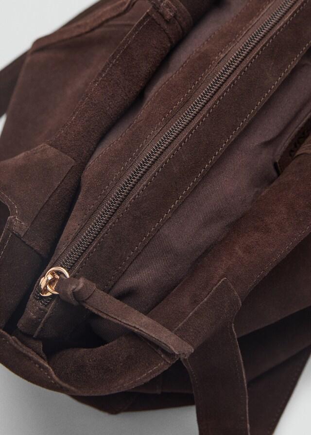 Mango Shopper-Bag Aus Rauleder