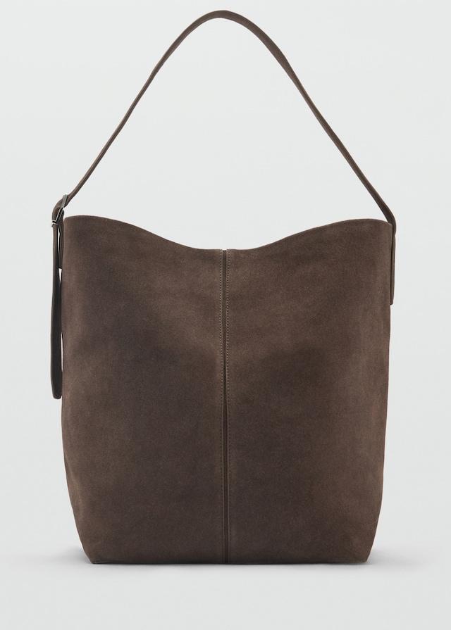 Mango Shopper-Bag Aus Rauleder