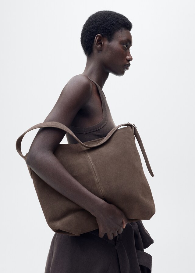 Mango Shopper-Bag aus Rauleder