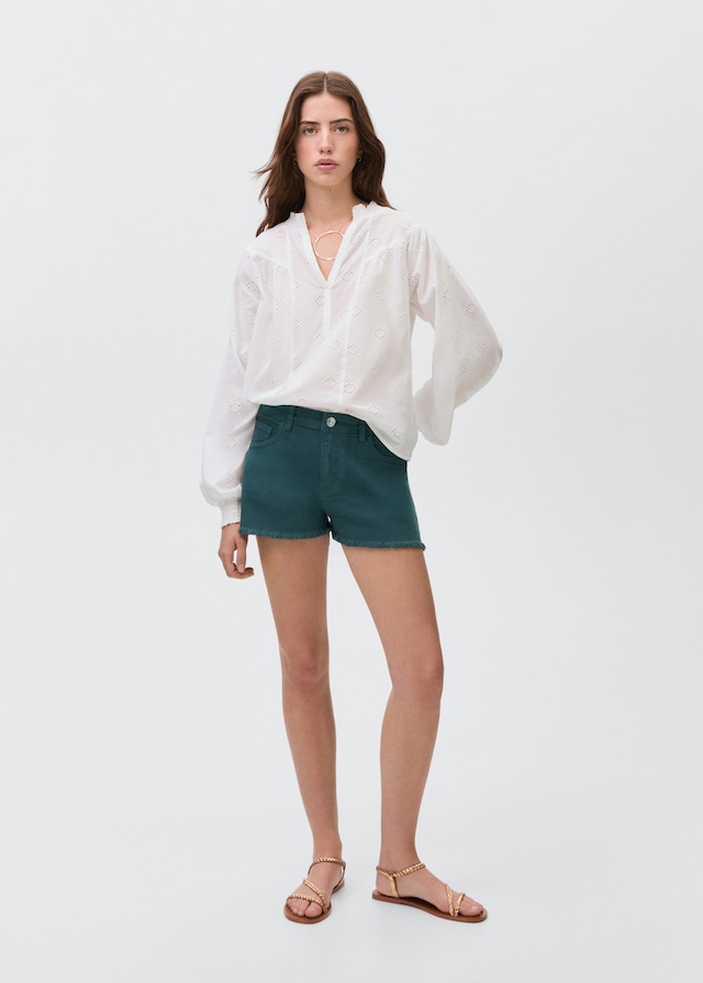 Mango Shorts Mit Ausgefranstem Saum