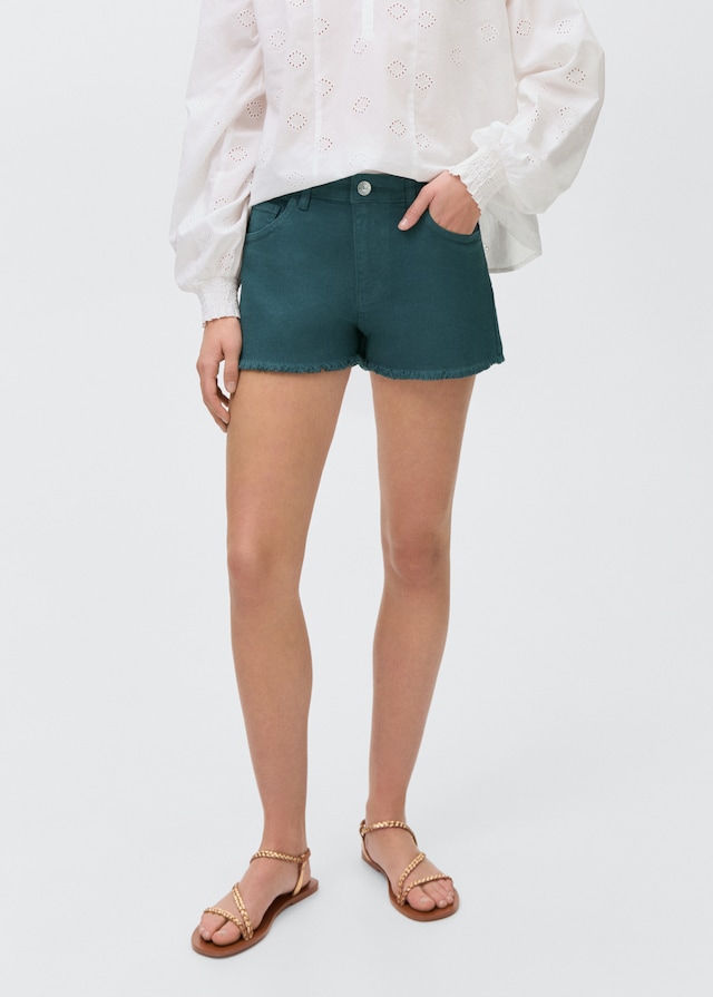 Mango Shorts Mit Ausgefranstem Saum