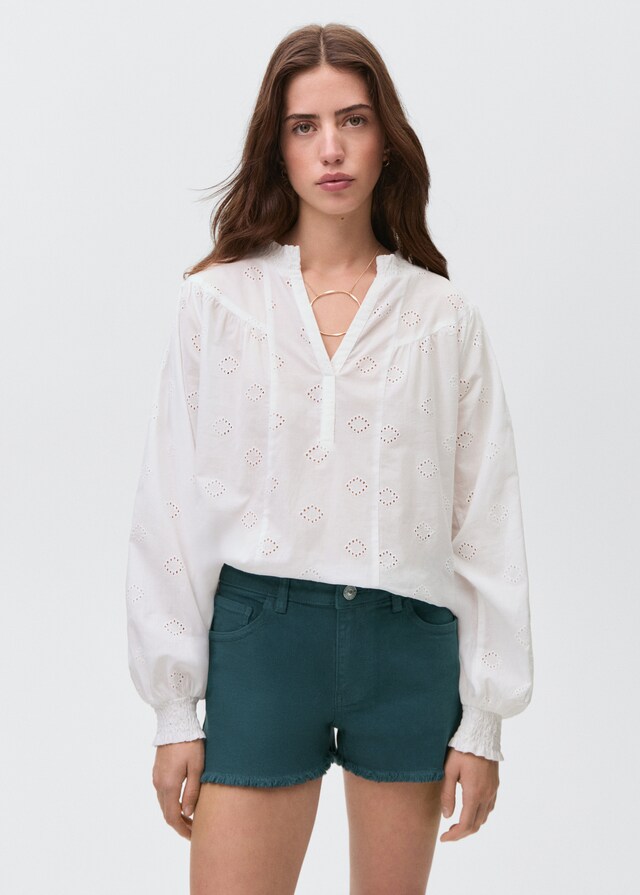 Mango Shorts mit ausgefranstem Saum