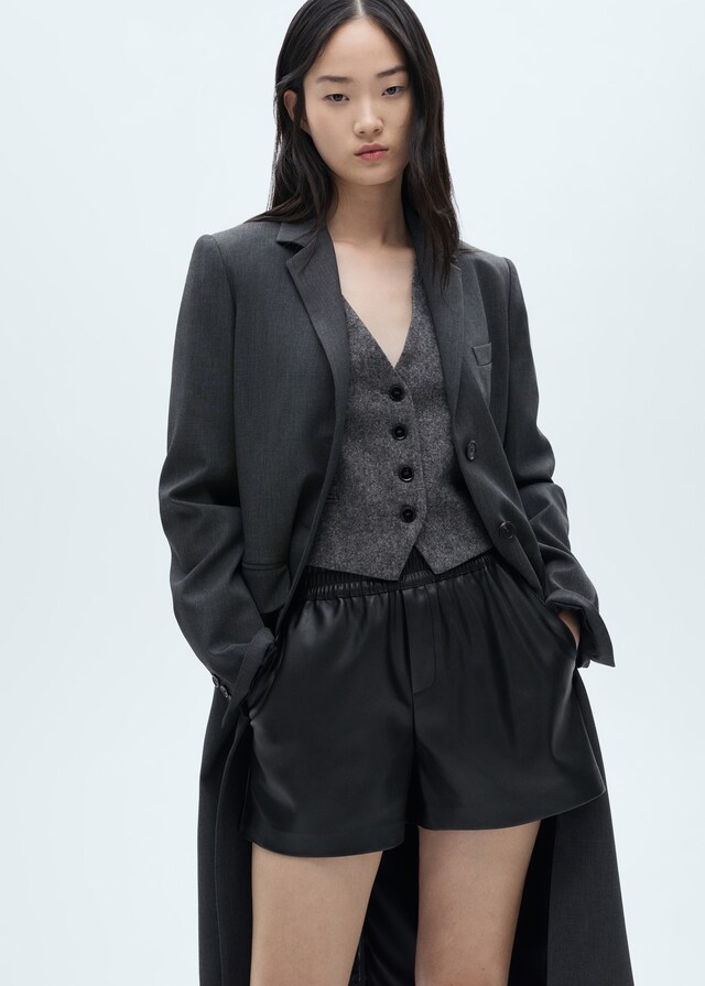 Mango Shorts Mit Ledereffekt Und Stretchbund