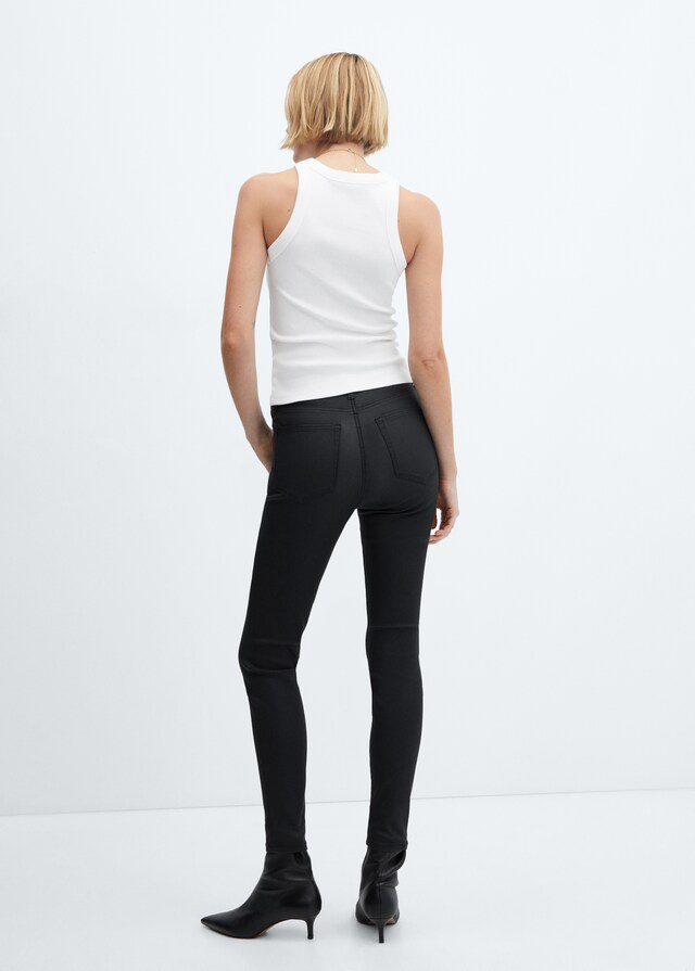 Mango Skinny Coated-Jeans Mit Hohem Bund