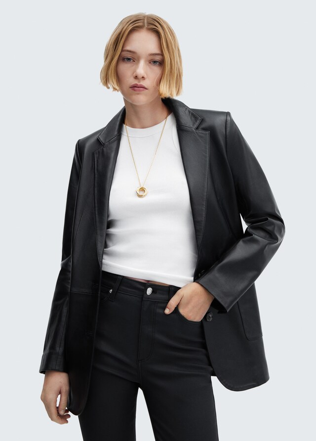 Mango Skinny Coated-Jeans Mit Hohem Bund