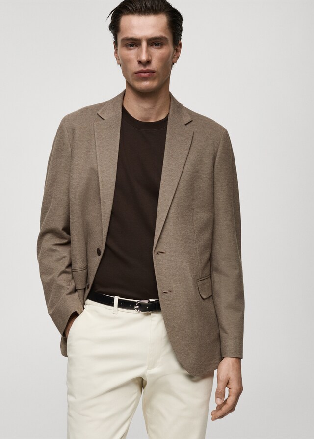 Mango Slim Fit-Blazer aus Baumwolle