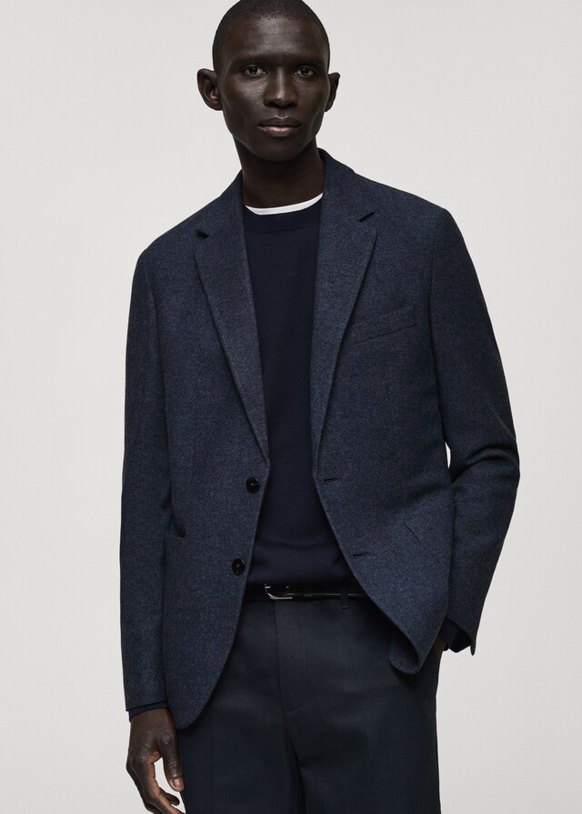 Mango Slim-Fit-Blazer aus Wollgemisch