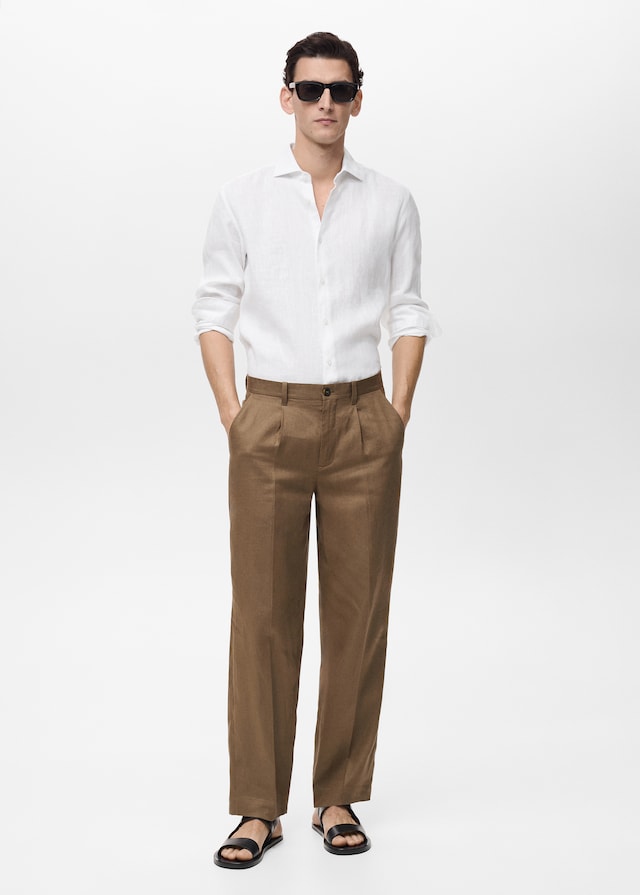 Mango Slim Fit-Hemd Aus 100 % Leinen