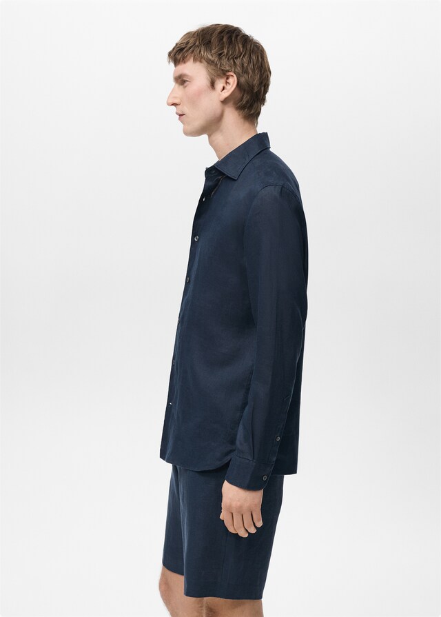 Mango Slim Fit-Hemd Aus 100 % Leinen
