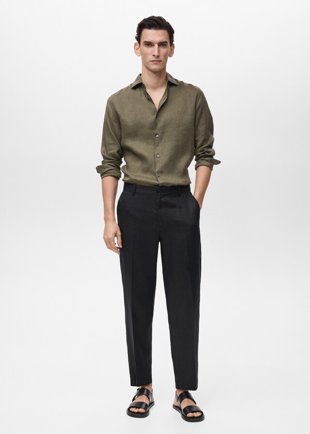 Mango Slim Fit-Hemd Aus 100 % Leinen