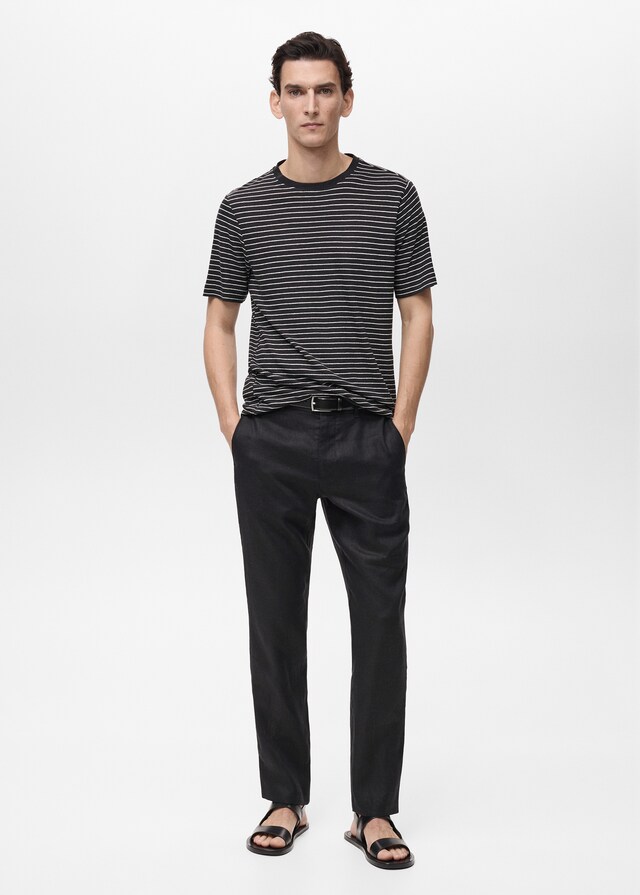 Mango Slim Fit-Hose Aus 100 % Leinen