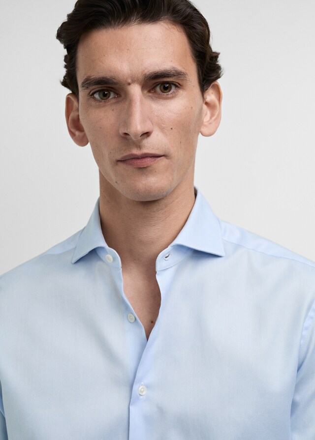 Mango Slim Fit-Oberhemd Aus Baumwoll-Popeline