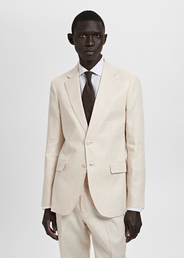 Mango Slim-Fit-Sakko Amalfi aus 100 % Leinen