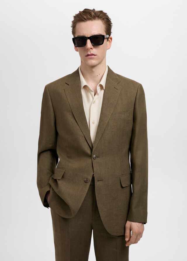 Mango Slim-Fit-Sakko Amalfi aus 100 % Leinen