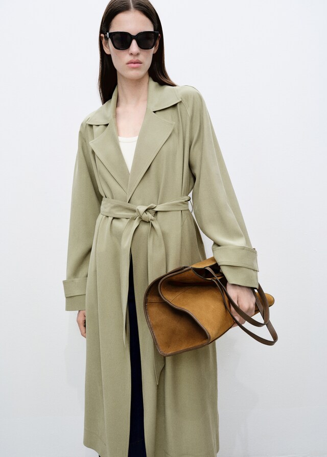 Mango Soft Trenchcoat mit Gürtel