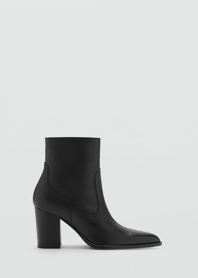 Mango Spitze Ankle Boots Aus Leder
