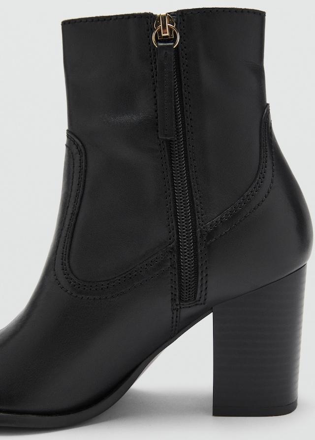 Mango Spitze Ankle Boots Aus Leder