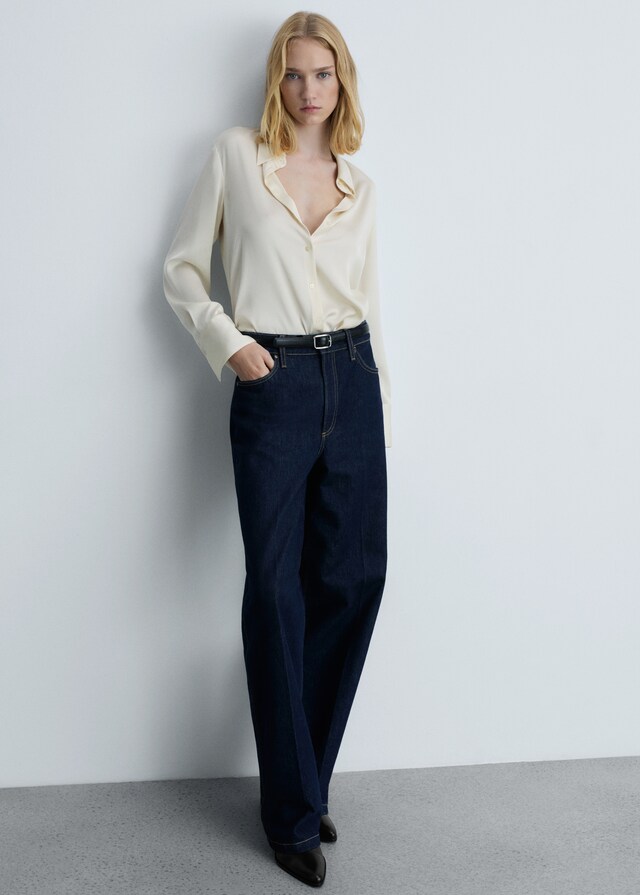 Mango Spitze Ankle Boots aus Leder