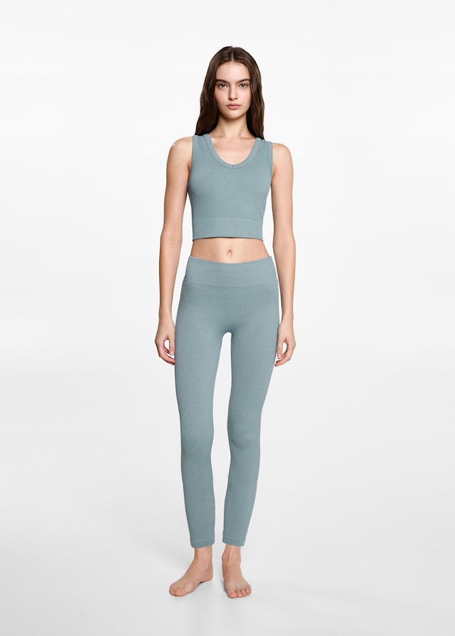 Mango Sportleggings Mit Rippmuster